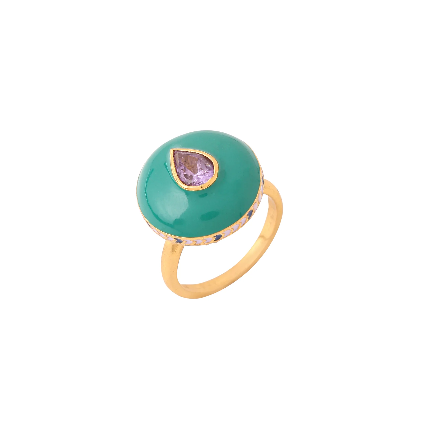 PARAKEET RING - JUNGLE GREEN & LAVENDER