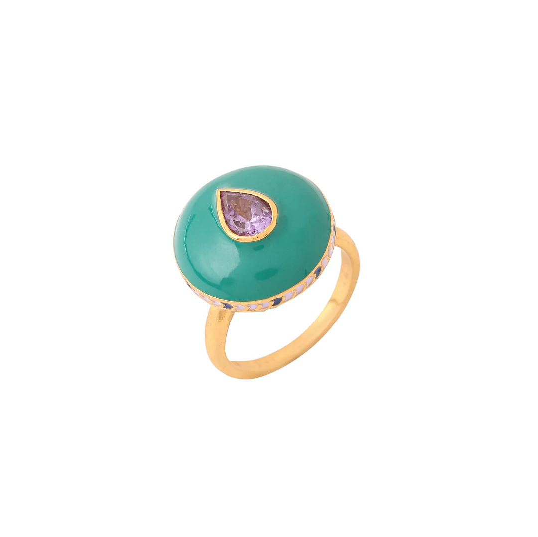 PARAKEET RING - JUNGLE GREEN & LAVENDER