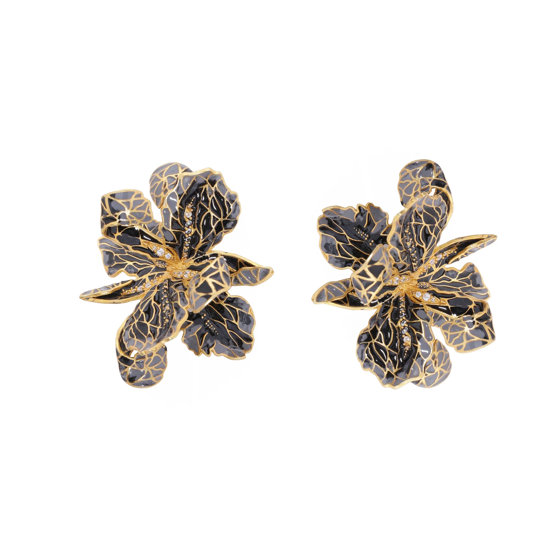 JARDIN EARRINGS - GREY & BLACK