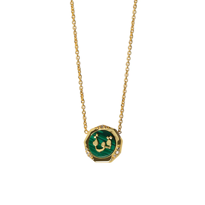 POWER GREEN MALACHITE STUDDED NECKLACE