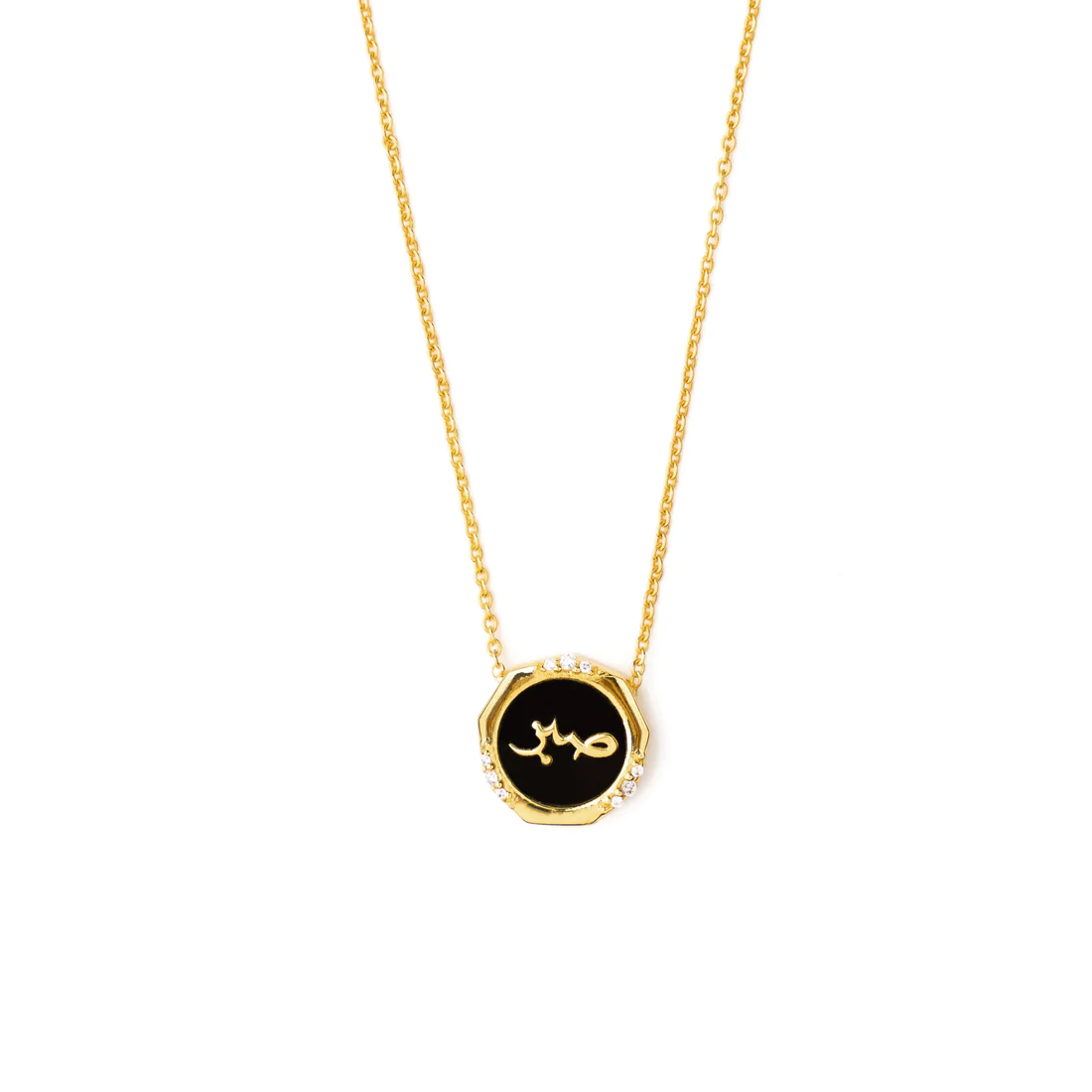 SABR BLACK ONYX STUDDED NECKLACE