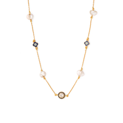 CLASSIC POLKI AND PEARL NECKCHAIN