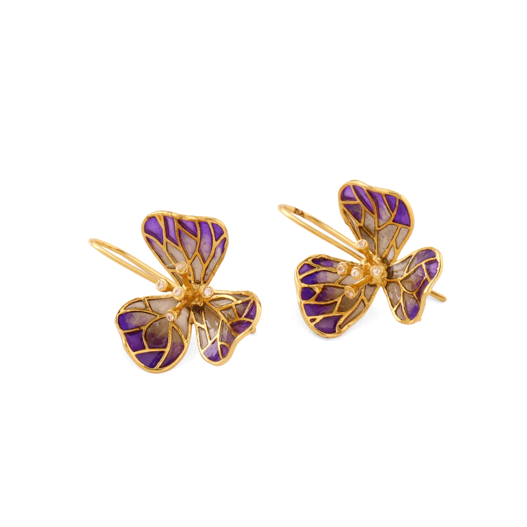 TINY FIORE EARRINGS - AMETHYST