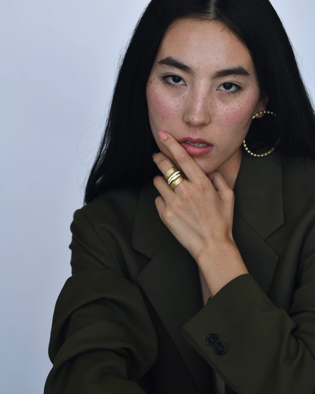 PEARL ENAMEL STACKABLE RINGS