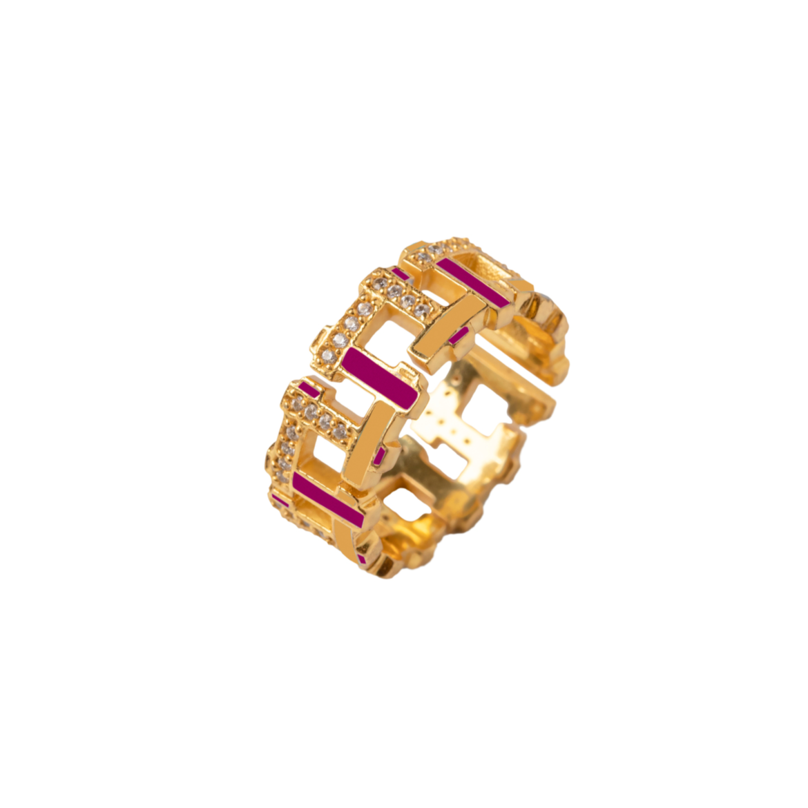Pink Orange Hashtag Ring