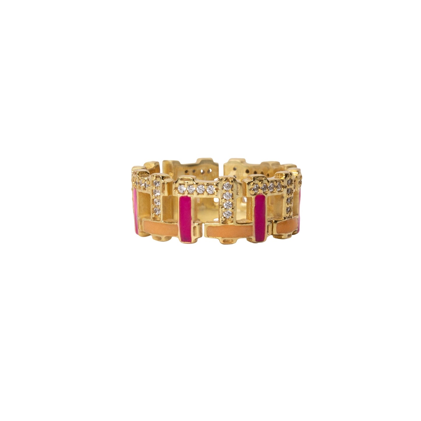 Pink Orange Hashtag Ring