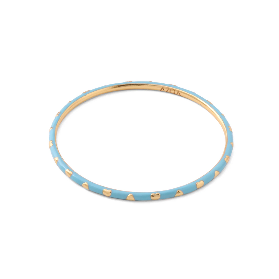 HEART ENAMEL BANGLE - TURQUOISE