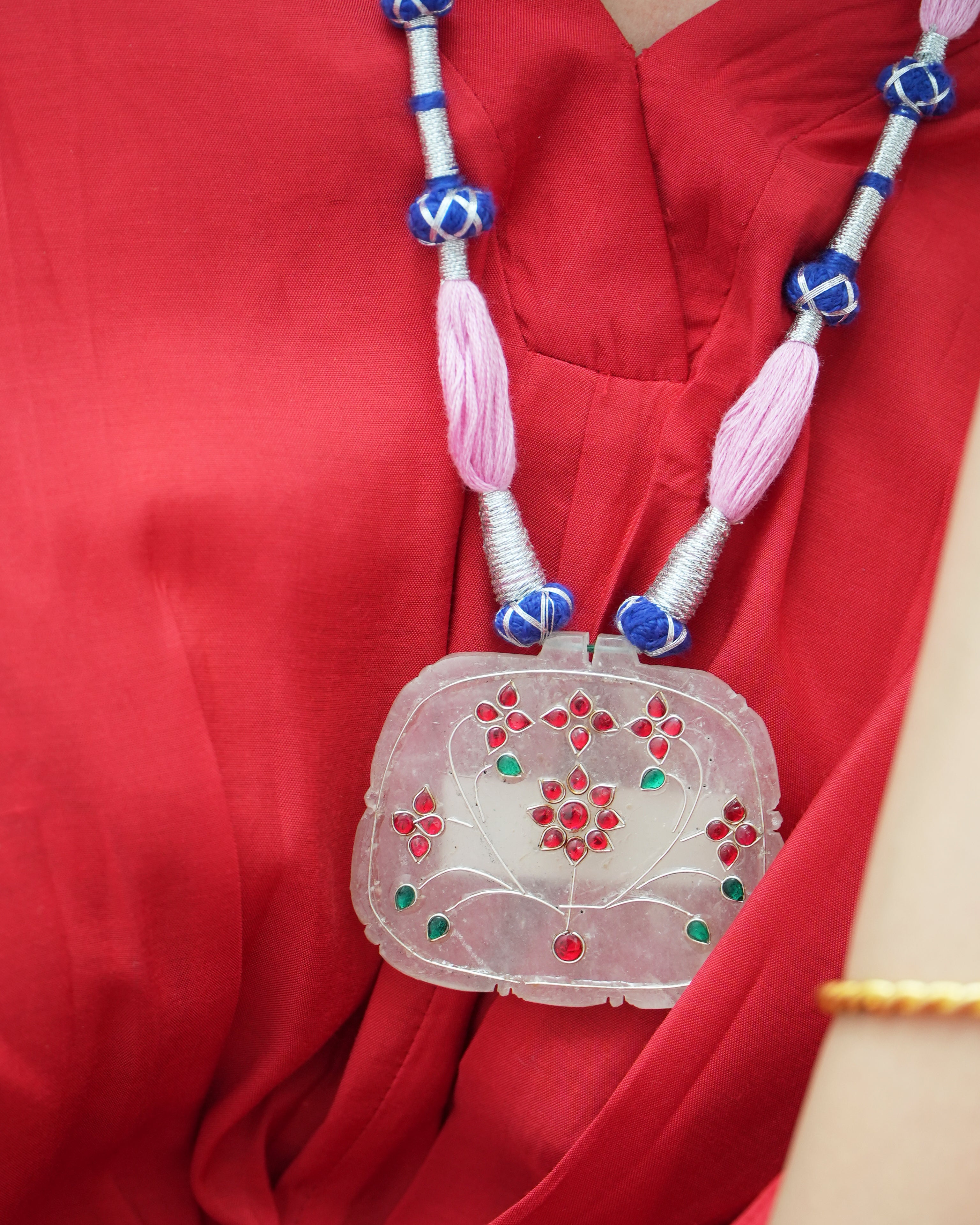 quartz  jadau necklace