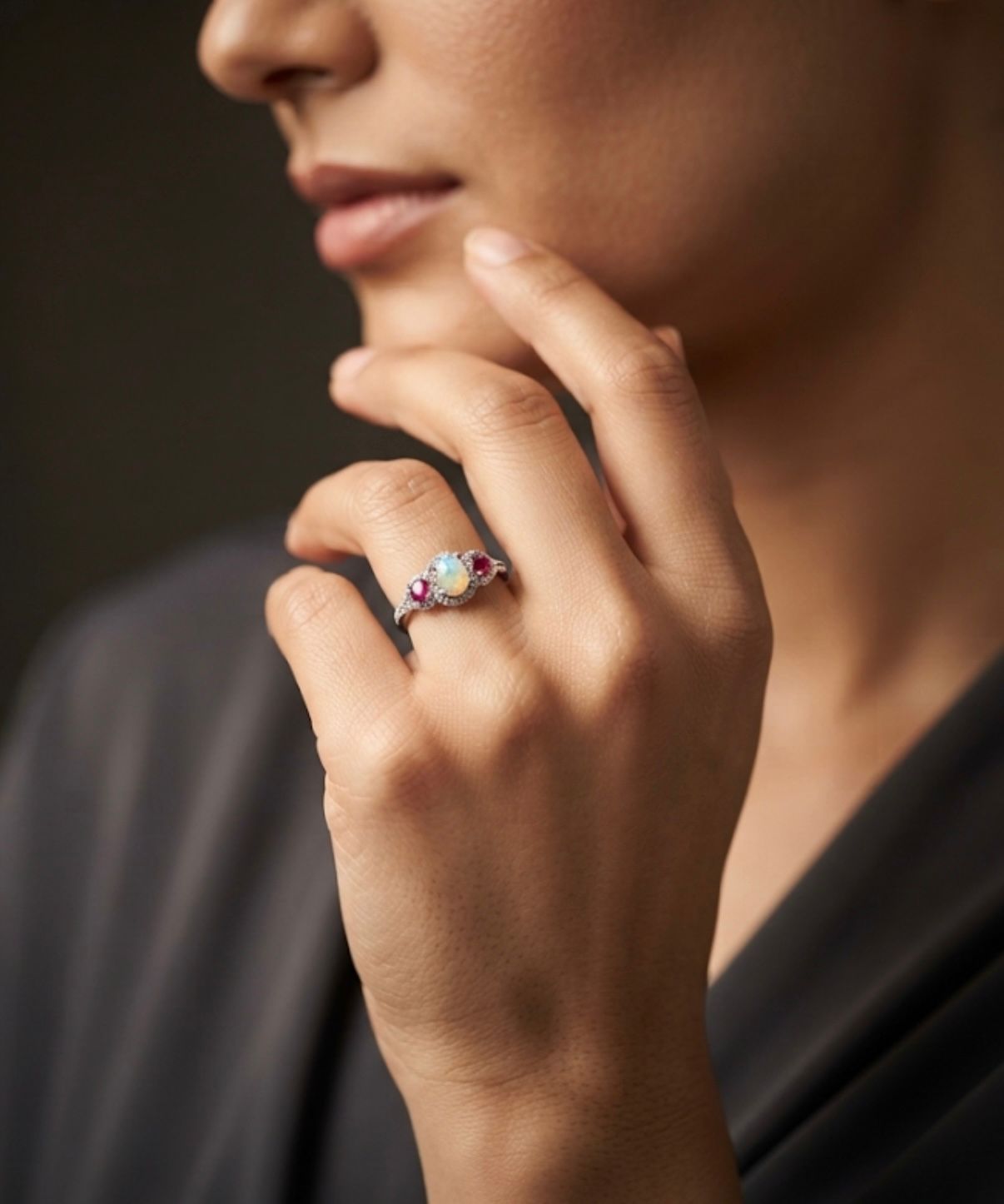 ruby opal ring
