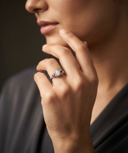 ruby opal ring