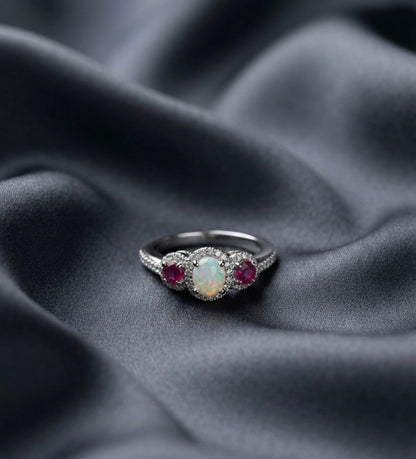 ruby opal ring