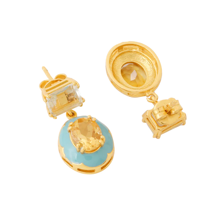 FERRO OVAL EARRINGS - MARINE BLUE
