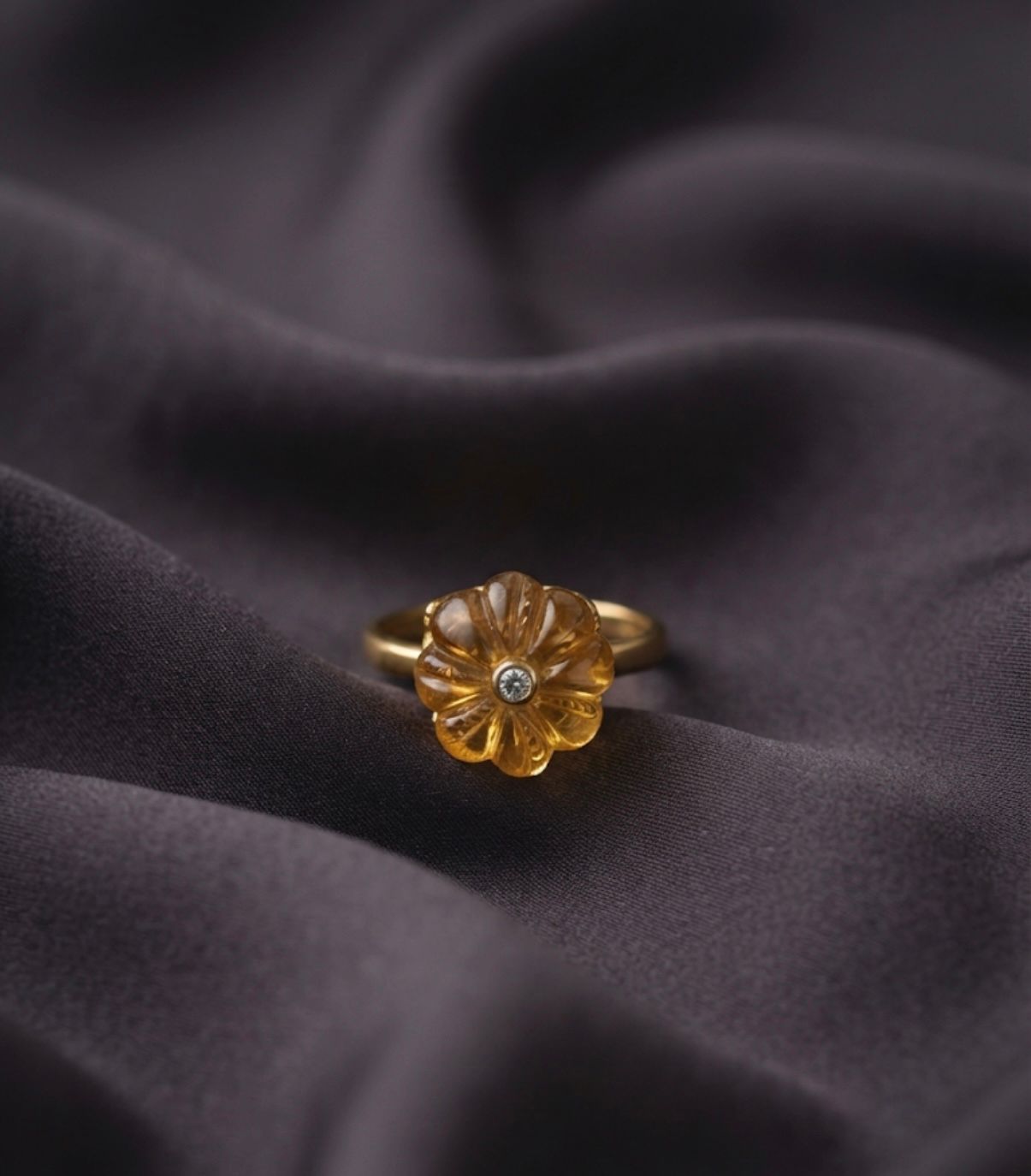 single melon ring - citrine