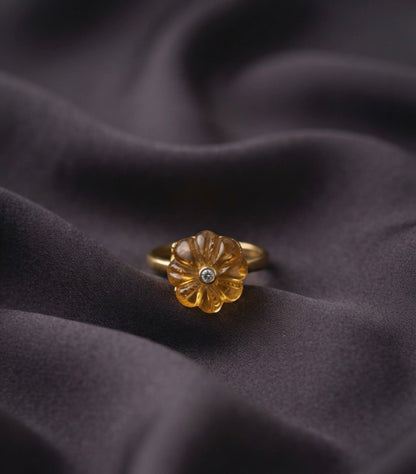 single melon ring - citrine