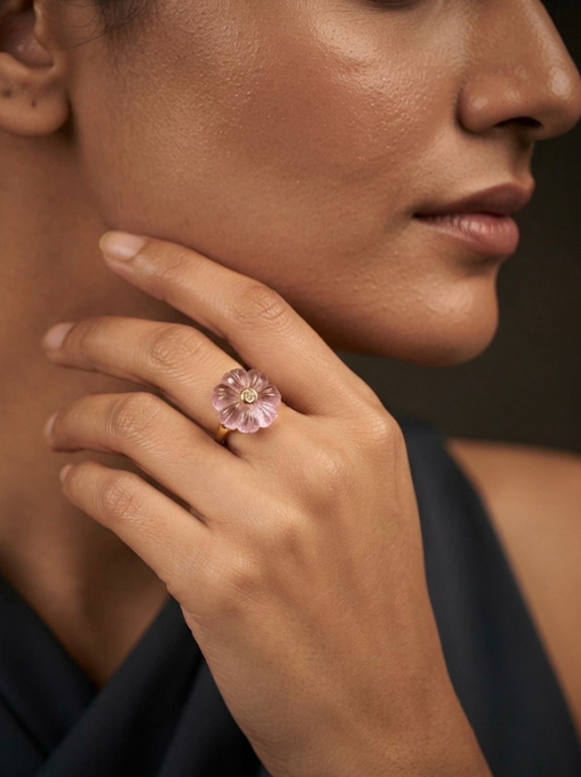 single melon ring - Purple amethyst