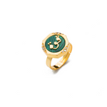 Load image into Gallery viewer, POWER GREEN MALACHITE STUDDED RING
