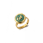 Load image into Gallery viewer, POWER GREEN MALACHITE STUDDED RING
