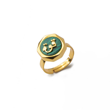 POWER GREEN MALACHITE STUDDED RING