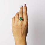 Load image into Gallery viewer, POWER GREEN MALACHITE STUDDED RING
