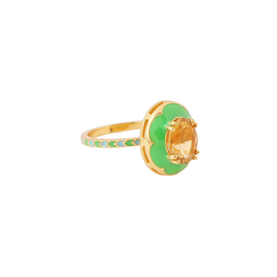 FERRO OVAL RING - LAWN GREEN