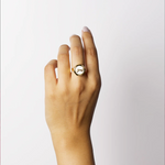 Load image into Gallery viewer, FAITH MOTHER OF PEARL STUDDED RING
