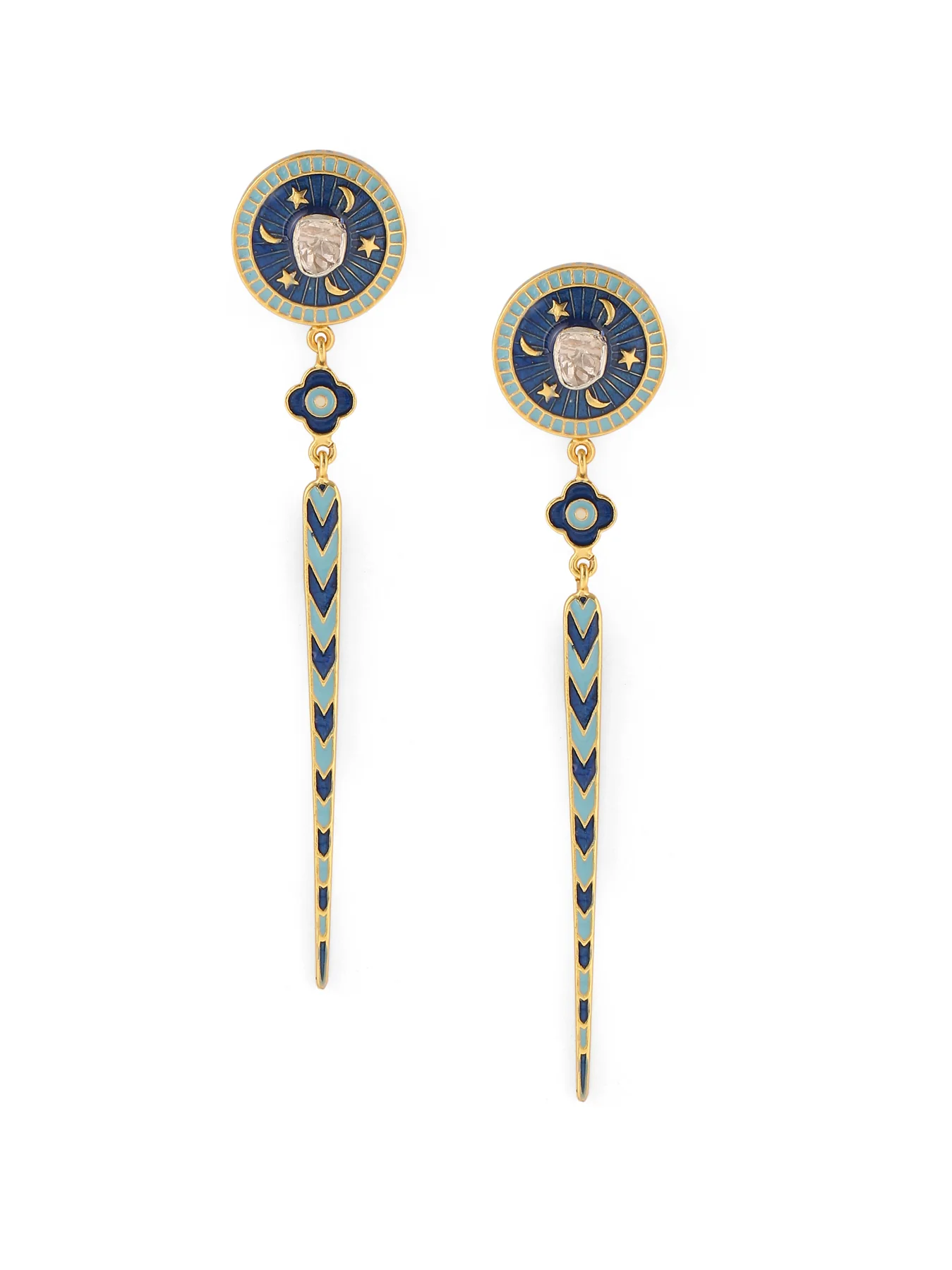 CHAND SITARA TILA POLKI EARRINGS