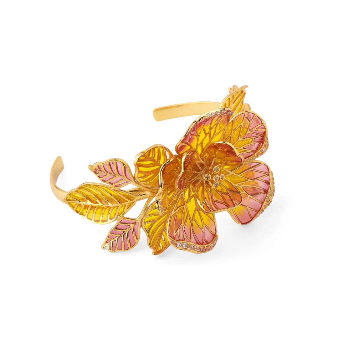 FIORE FLORAL CUFF - CITRINE AND STRAWBERRY