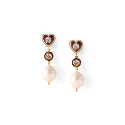 DIL POLKI PEARL EARRINGS