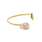 Load image into Gallery viewer, DIL POLKI AND BAROQUE PEARL CUFF
