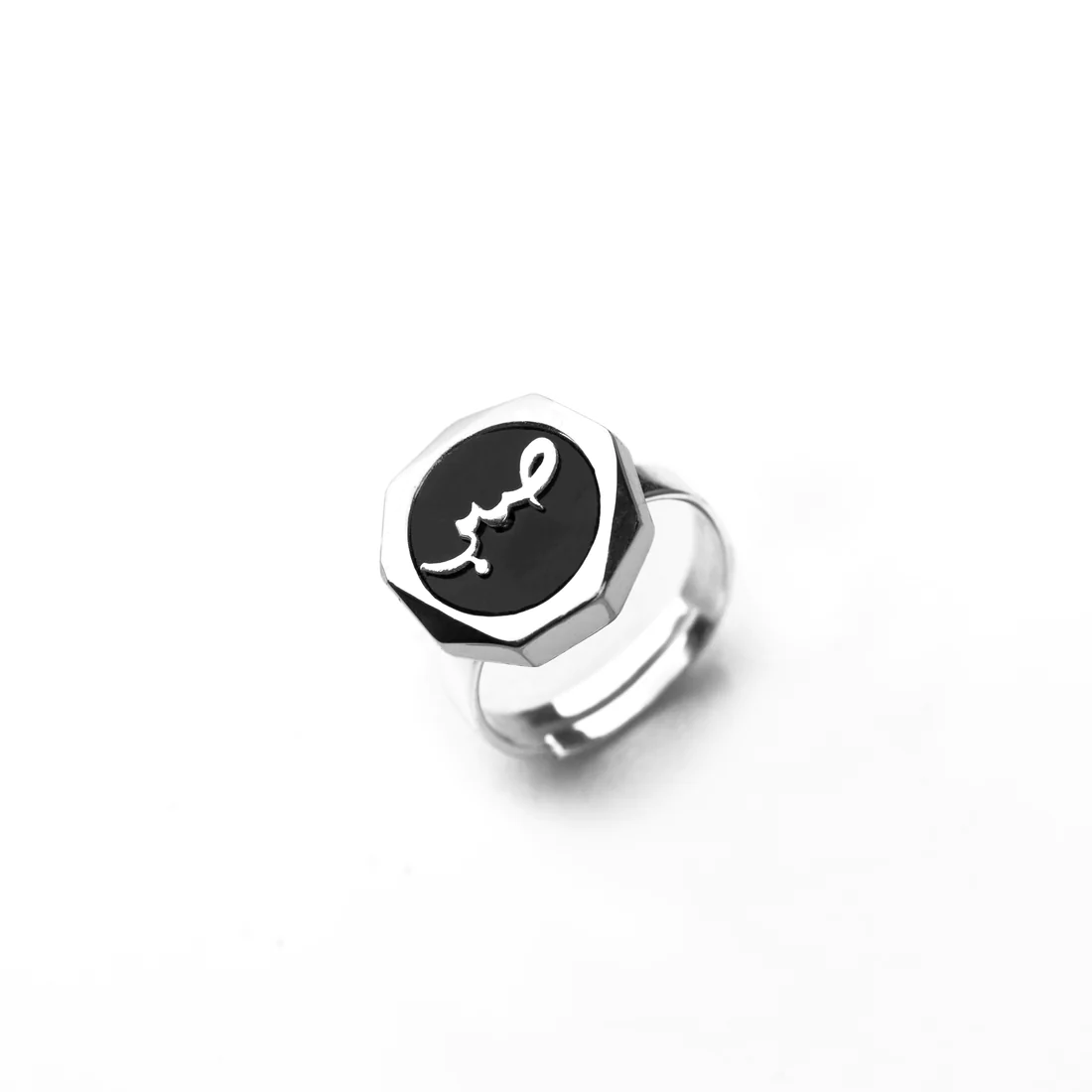 SABR BLACK ONYX SILVER RING