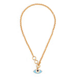 Load image into Gallery viewer, EVIL EYE TOGGLE NECK CHAIN - GOLD
