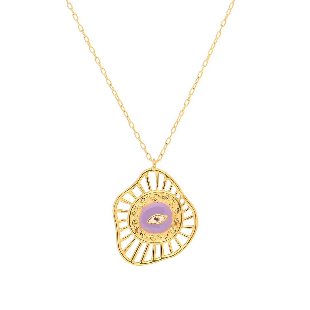 EVIL EYE NECK CHAIN - LAVENDER