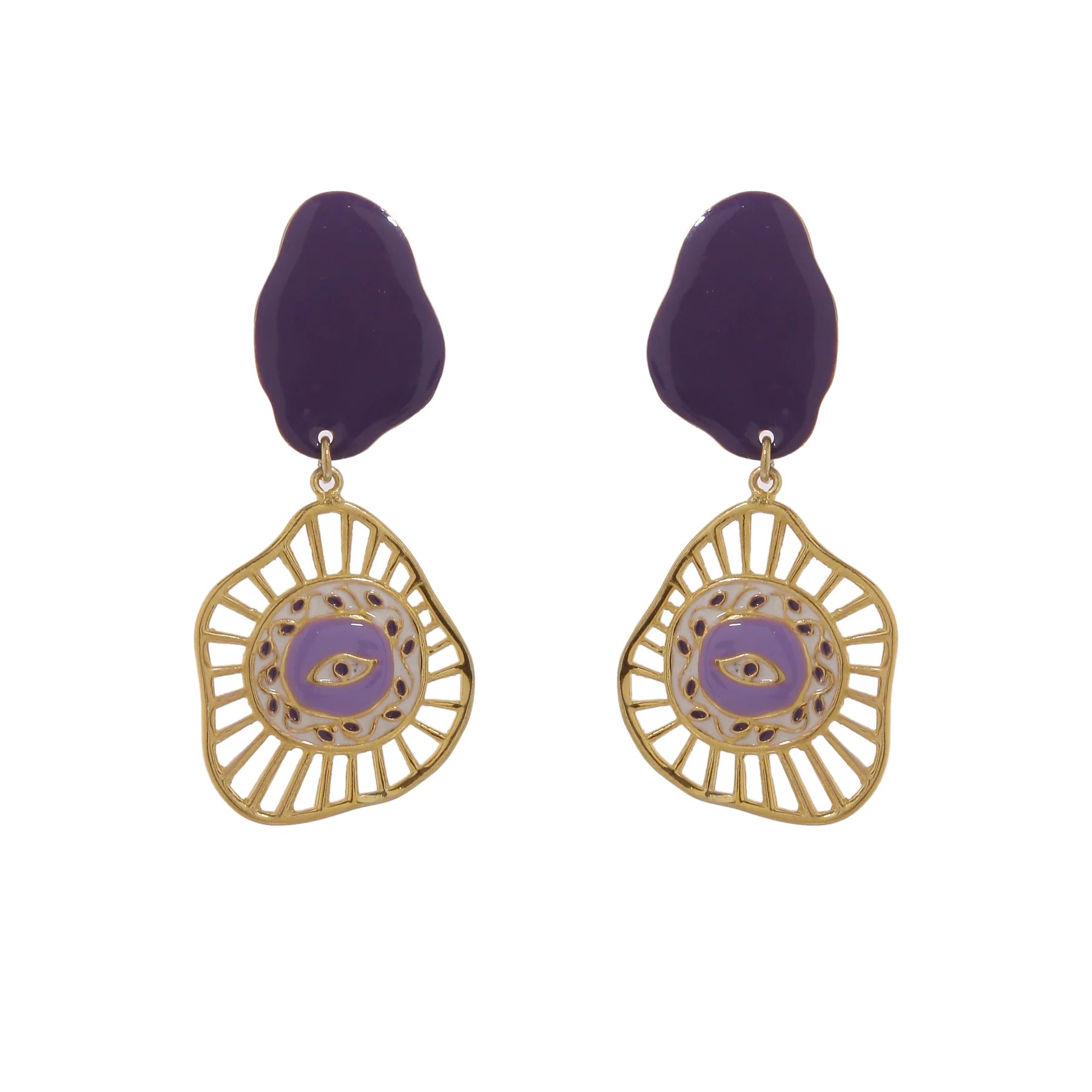 EVIL EYE EARRINGS - PURPLE