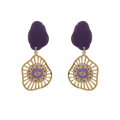 EVIL EYE EARRINGS - PURPLE