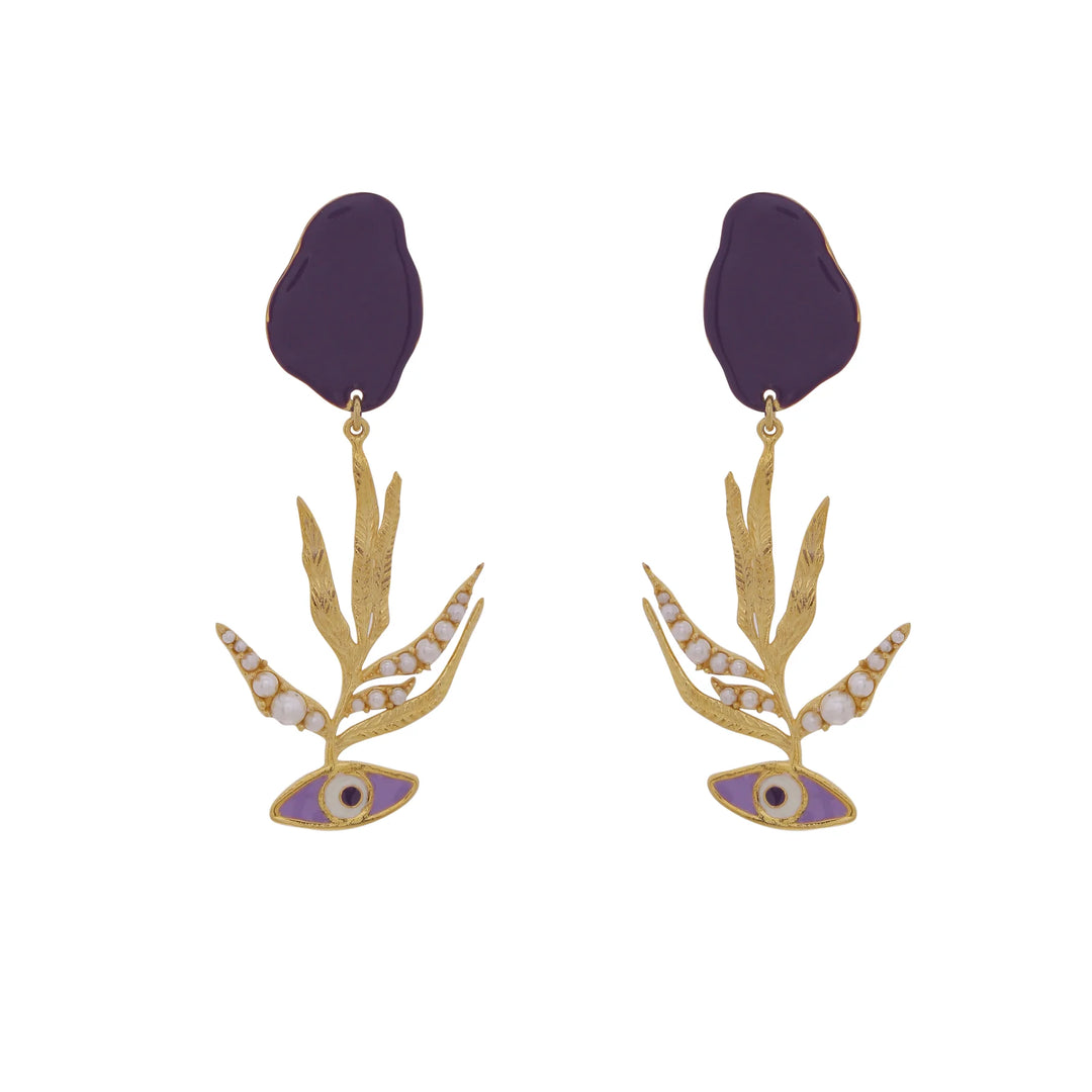 EVIL EYE PEARL EARRINGS