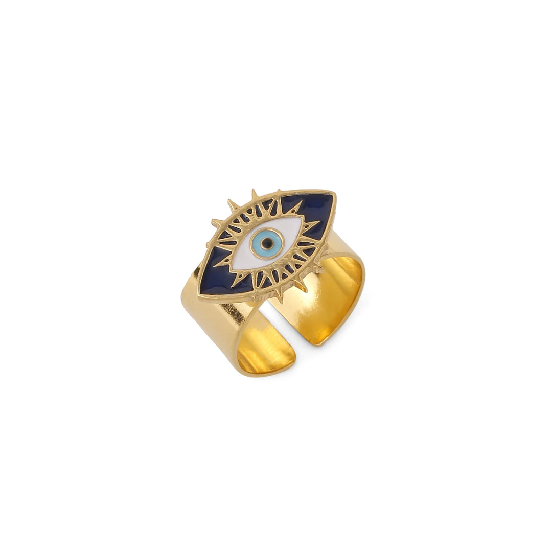 EVIL EYE ADJUSTABLE RING - GOLD