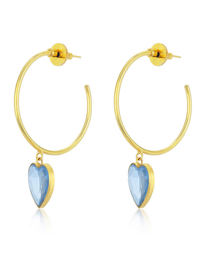 RENA HEART HOOP EARRINGS