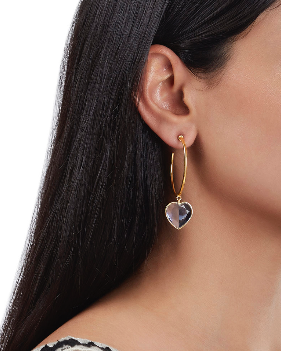 RENA HEART HOOP EARRINGS