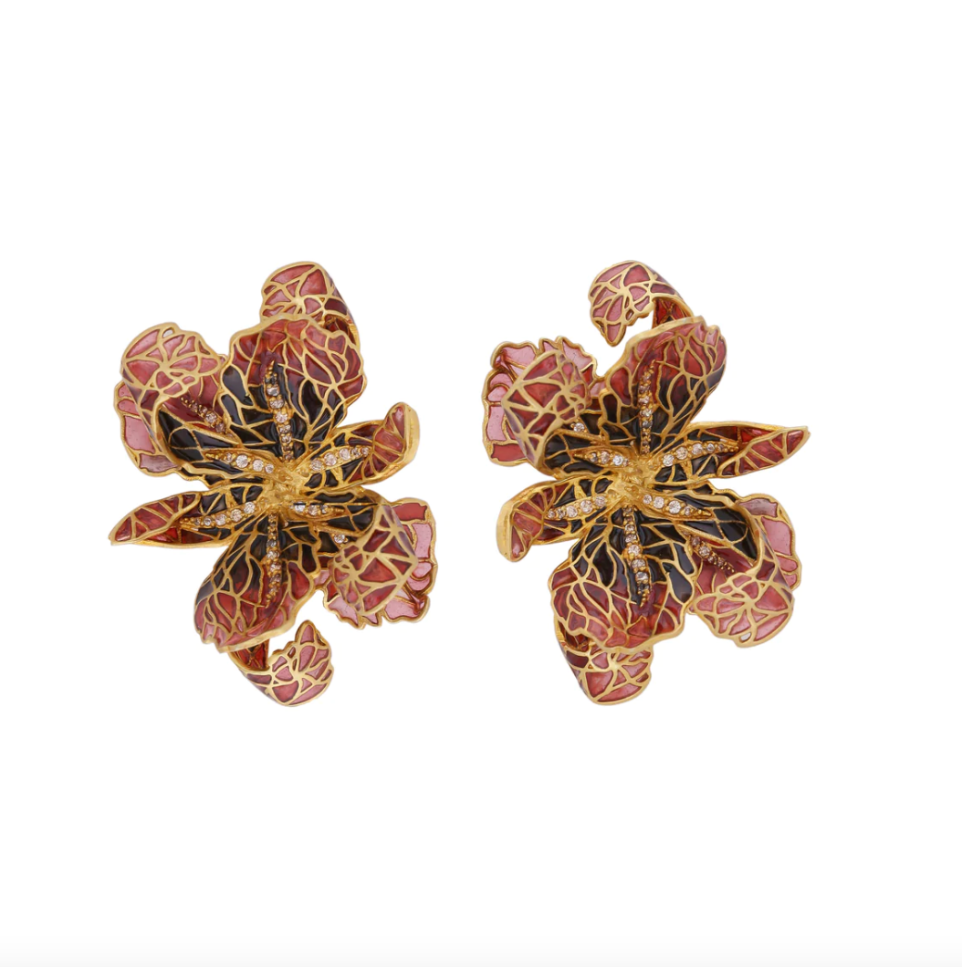 JARDIN EARRINGS - RED & BLACK