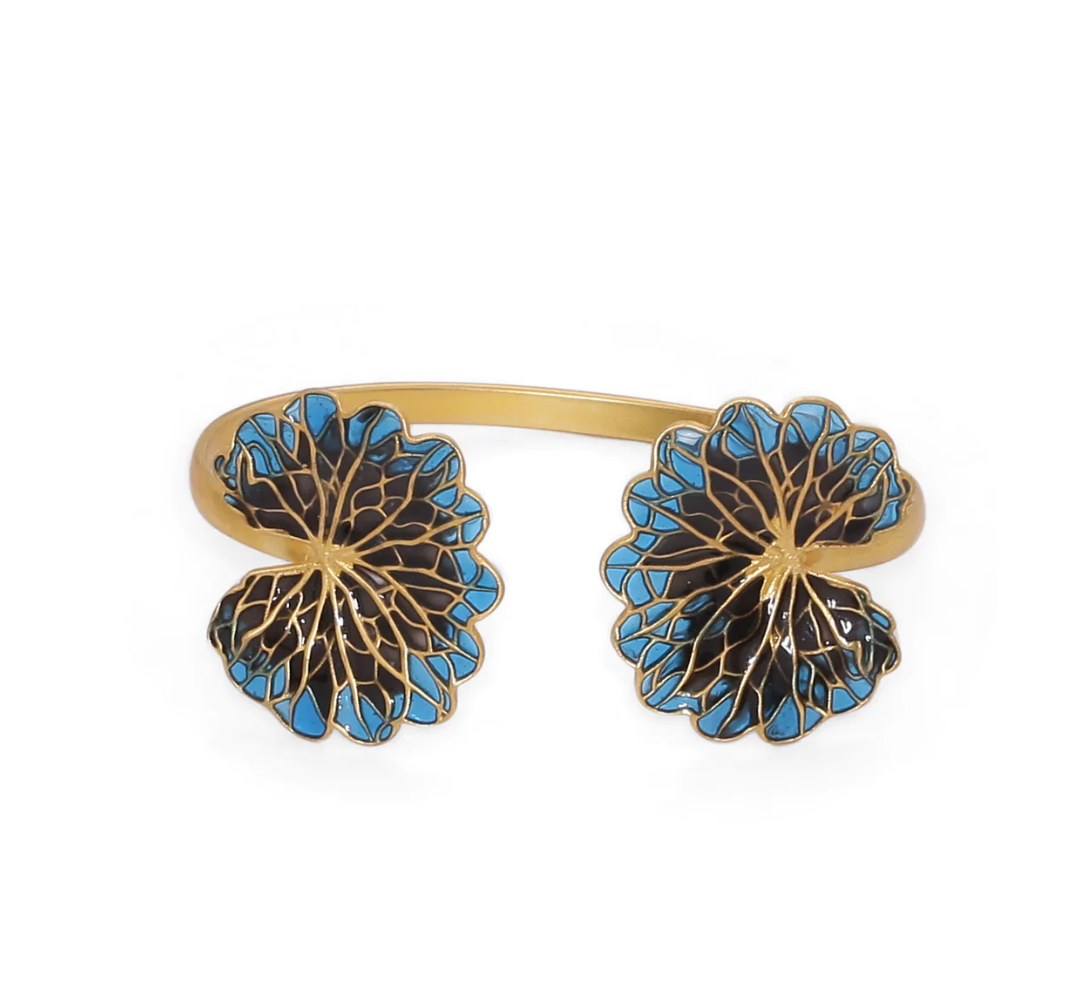 LEAF BANGLE - COBALT & BLACK