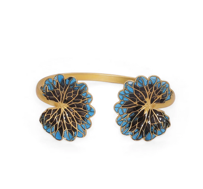 LEAF BANGLE - COBALT & BLACK